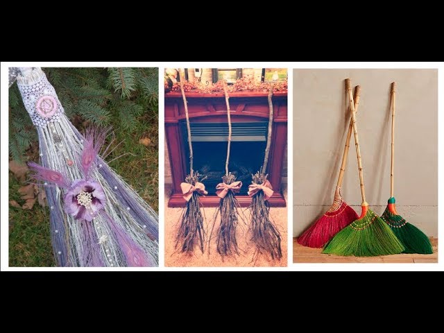 como decorar una escoba de bruja
