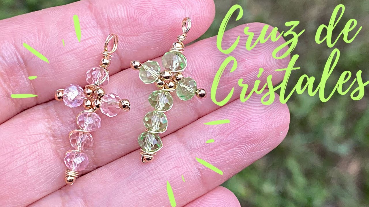 como hacer una cruz con piedras de cristal