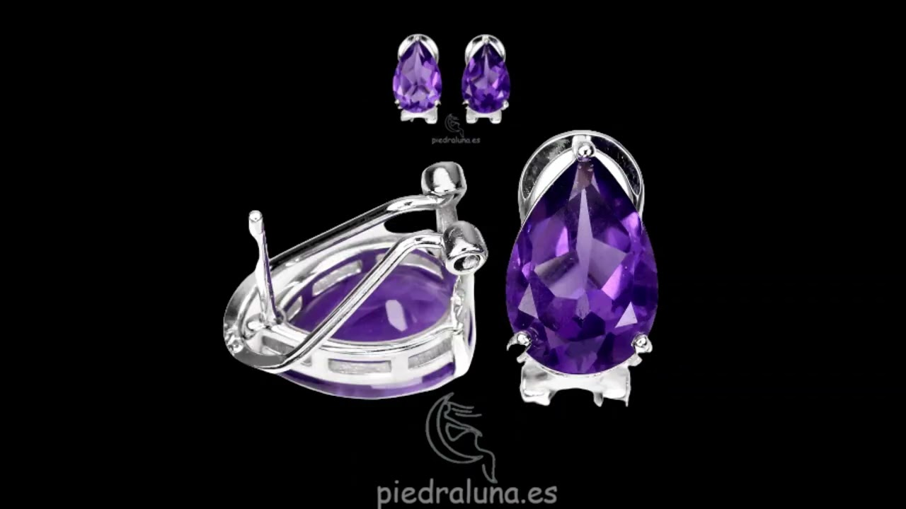 pendientes de amatista y plata