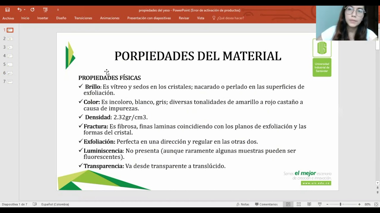 propiedades fisicas y quimicas del yeso