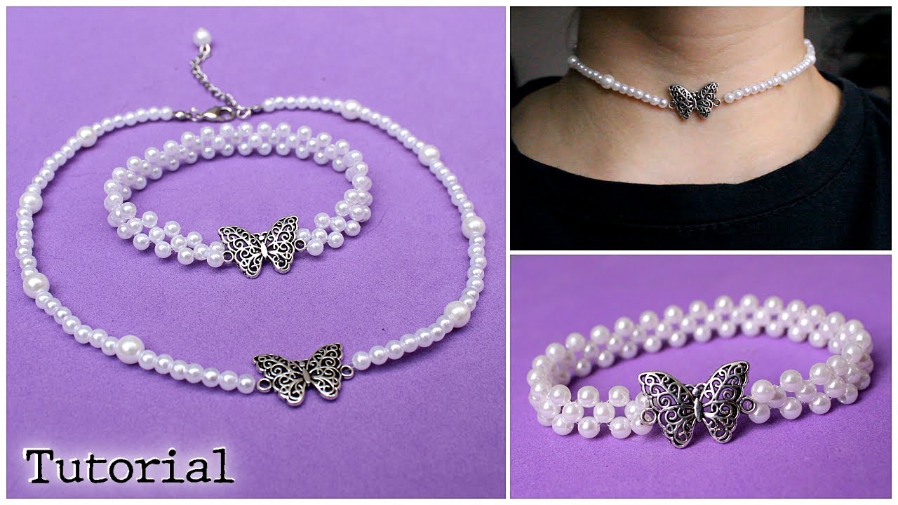 pulsera de perlas con dije