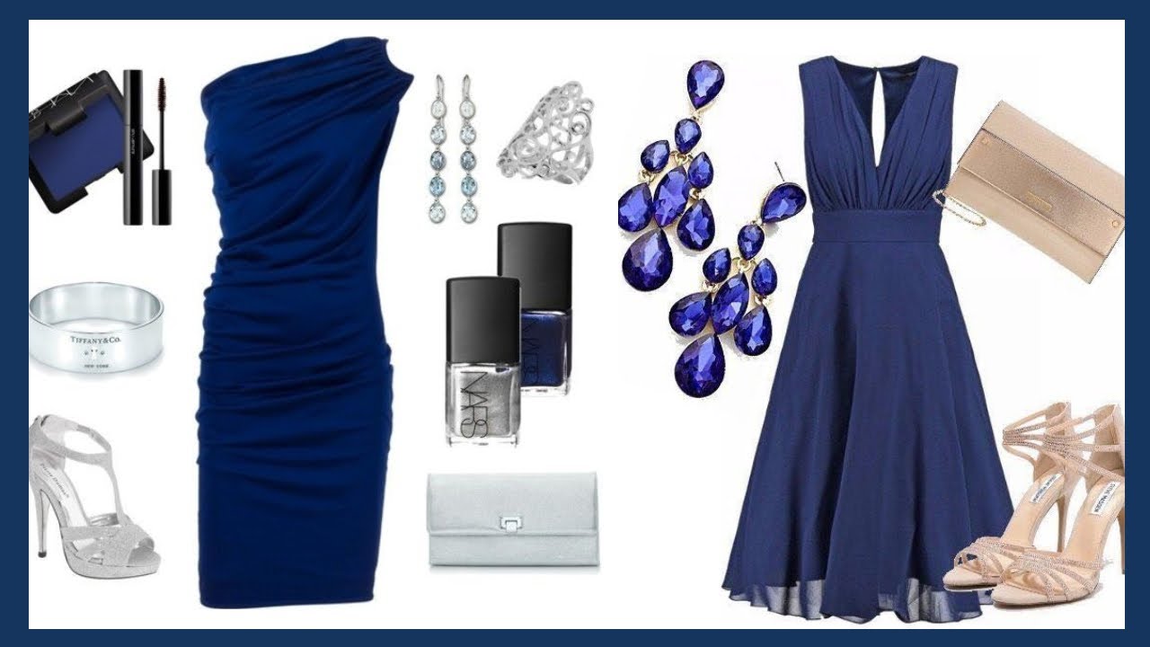 accesorios para un vestido azul marino
