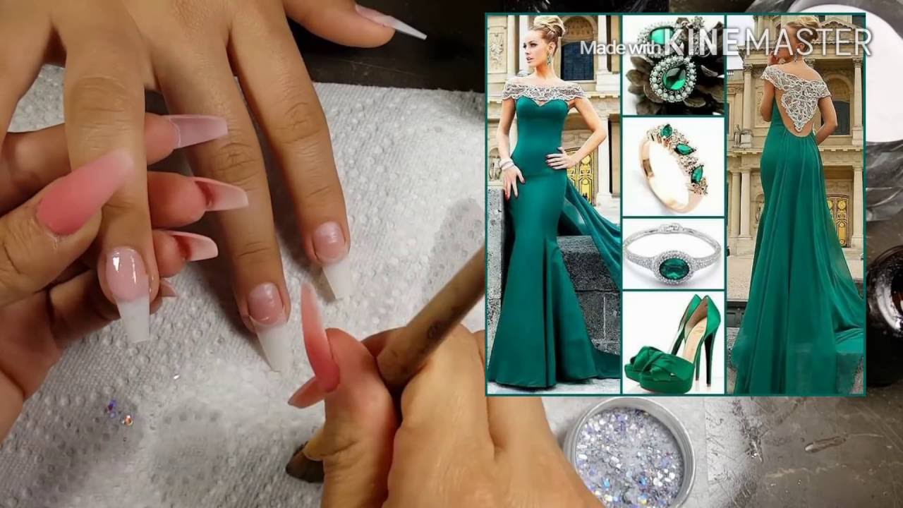 color de uñas que combinen con vestido verde esmeralda