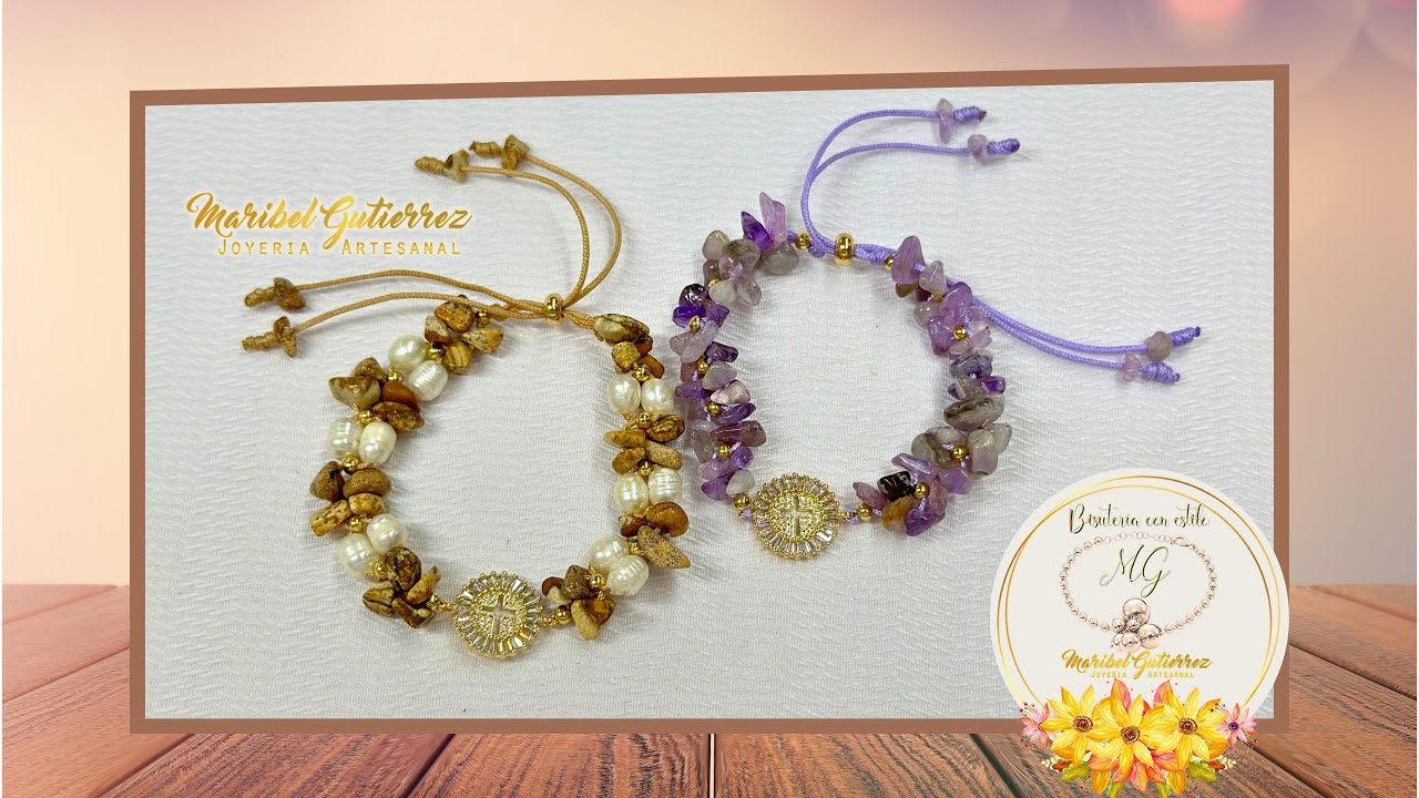 pulseras en piedras y perlas